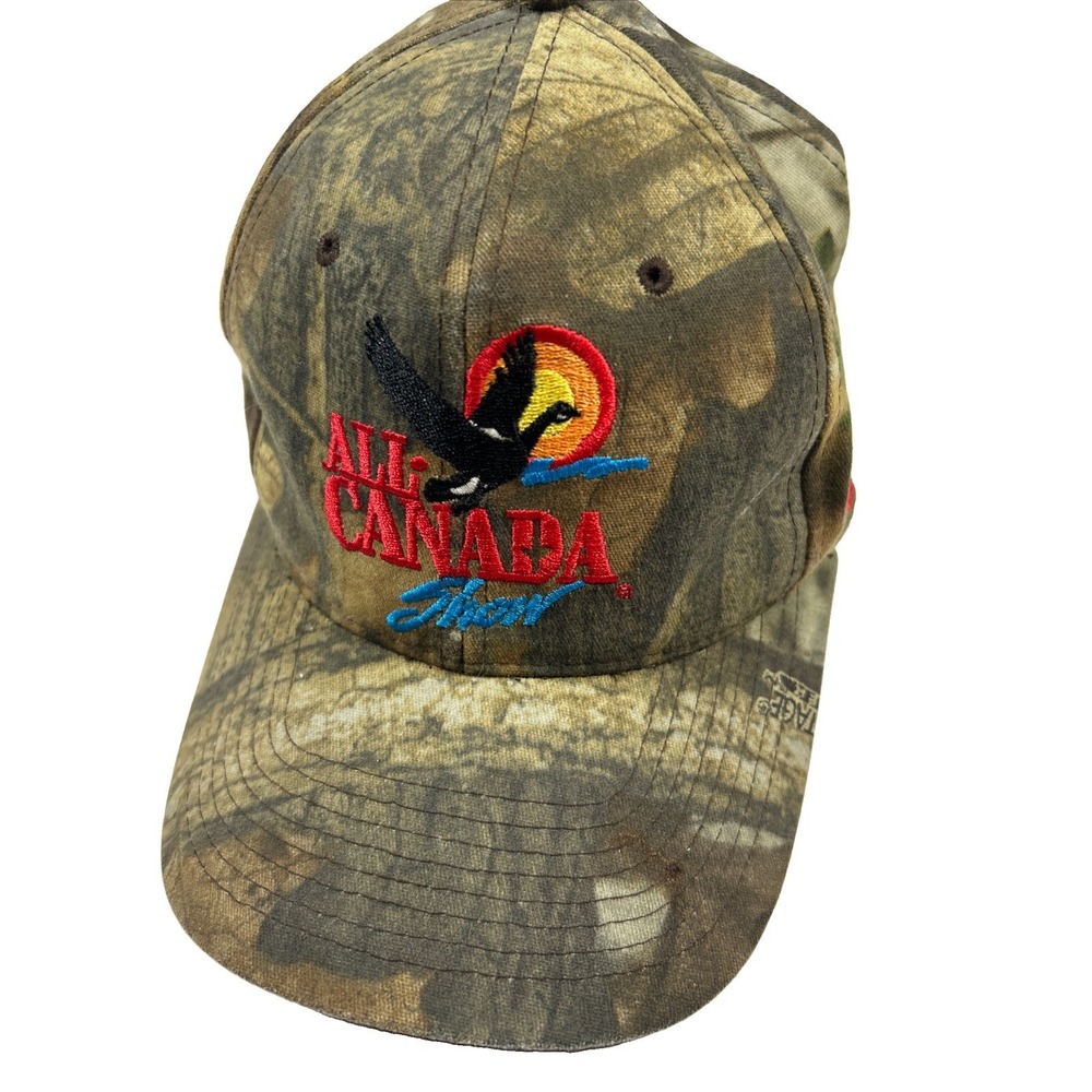 Vintage All Canada Show Hat Strapback Baseball Cap Mens 90s Outdoor Hunting RARE